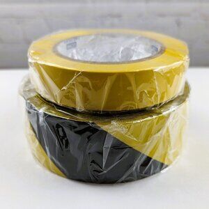 NEW 2pk Yellow/Black Vinyl Caution Safety Tape Bundle
